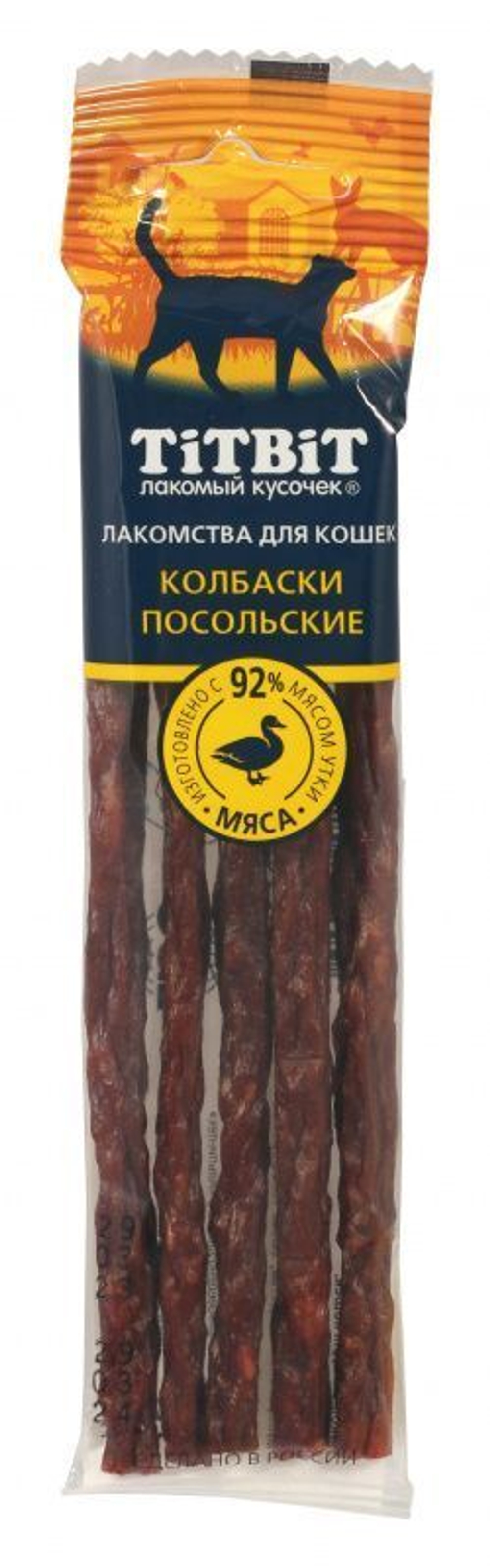 Лакомство TiTBiT Золотая коллекция для кошек Колбаски Посольские, 20 г