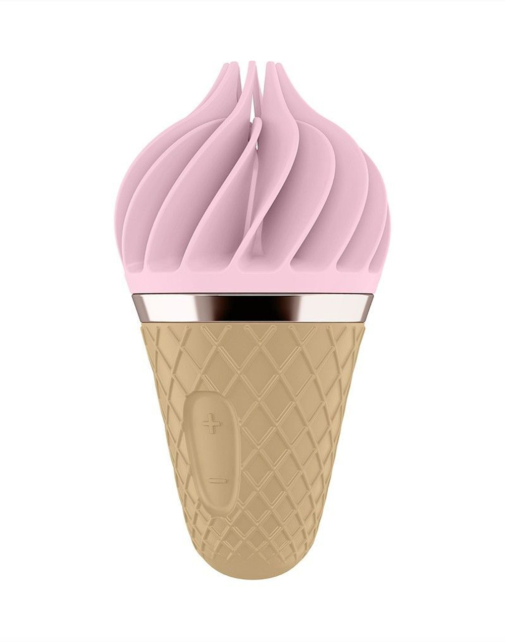 Вибратор-спиннер с розовыми лепестками Satisfyer Sweet Treat (Цвет: бежевый с розовым)