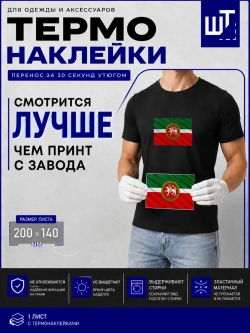 Термонаклейка Флаг и герб Татарстана для переноса на одежду