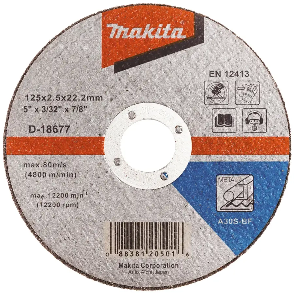 Диск отрезной по металлу 125х2,5х22,23 мм Makita D-18677