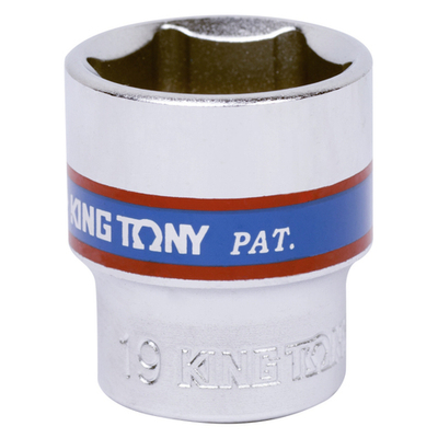 KING TONY (333519M) Головка торцевая стандартная шестигранная 3/8", 19 мм