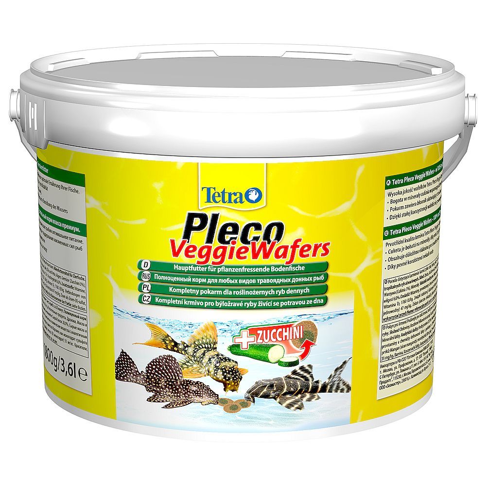 Tetra Pleco Veggie Wafers пластинчатый корм для донной рыбы, ведро 3,6 л Tetra Pleco Veggie Wafers пластинчатый корм для донной рыбы, ведро 3,6 л