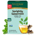 VAHDAM India, Infusions, травяной чай, мята колосистая, без кофеина, 100 пакетиков для заваривания, 120 г (4,23 унции)