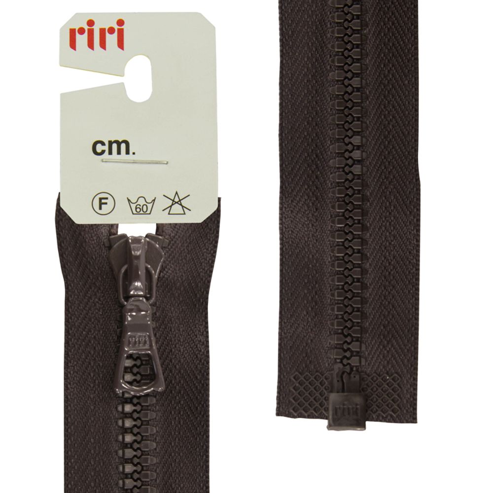 Молния трактор RIRI Т6 (6 мм) 1 зам., разъем., 70 см, цв.2226, темный шоколад, 1 шт