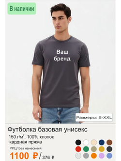 Футболка базовая унисекс