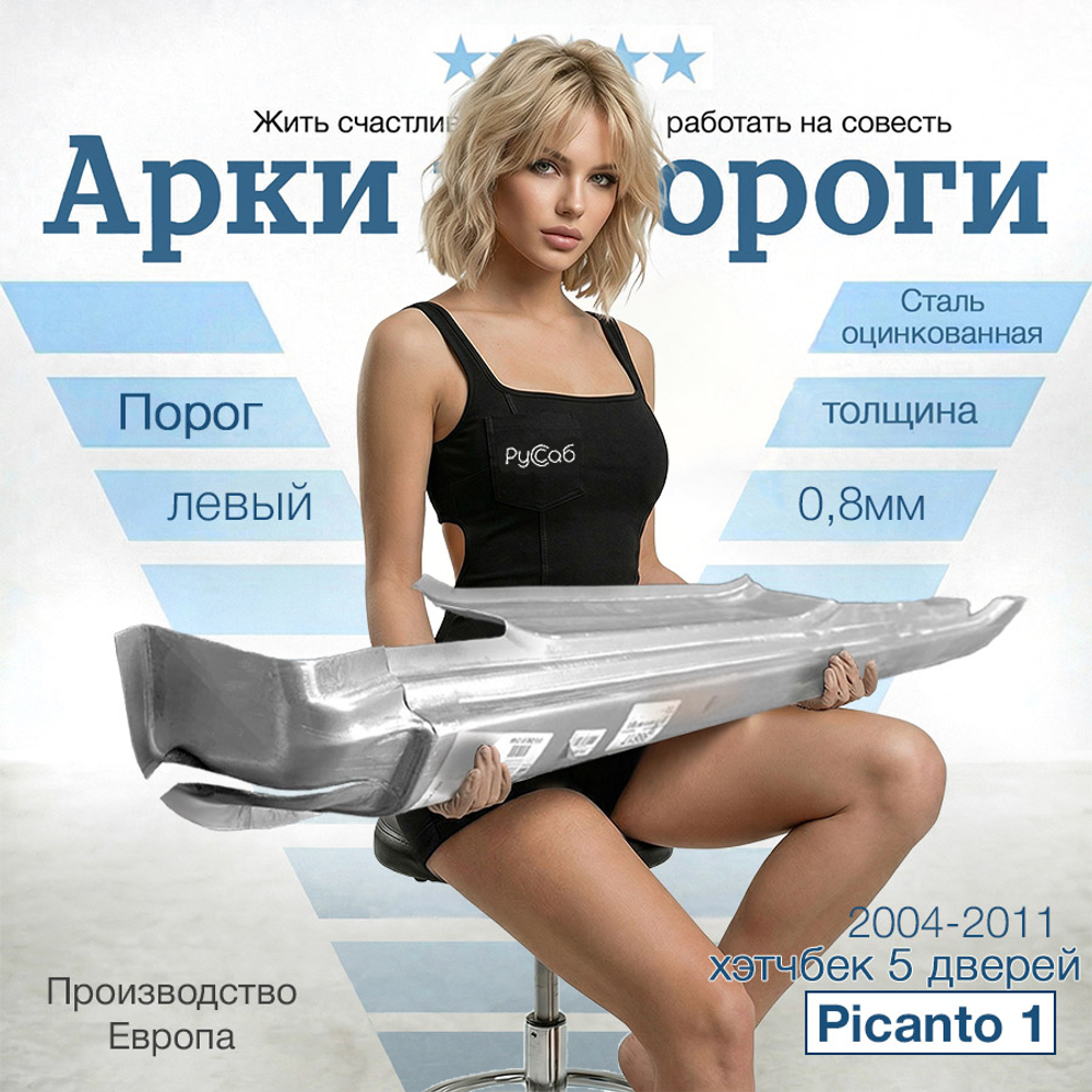 Порог левый Kia Picanto 1 2004-2011 (Klokkerholm) хэтчбек