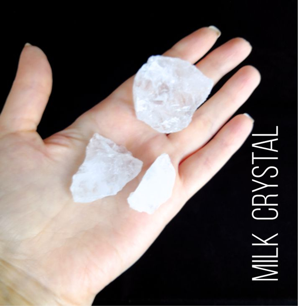 Натуральный молочный хрусталь Milk Crystal, 20-50мм, 100гр