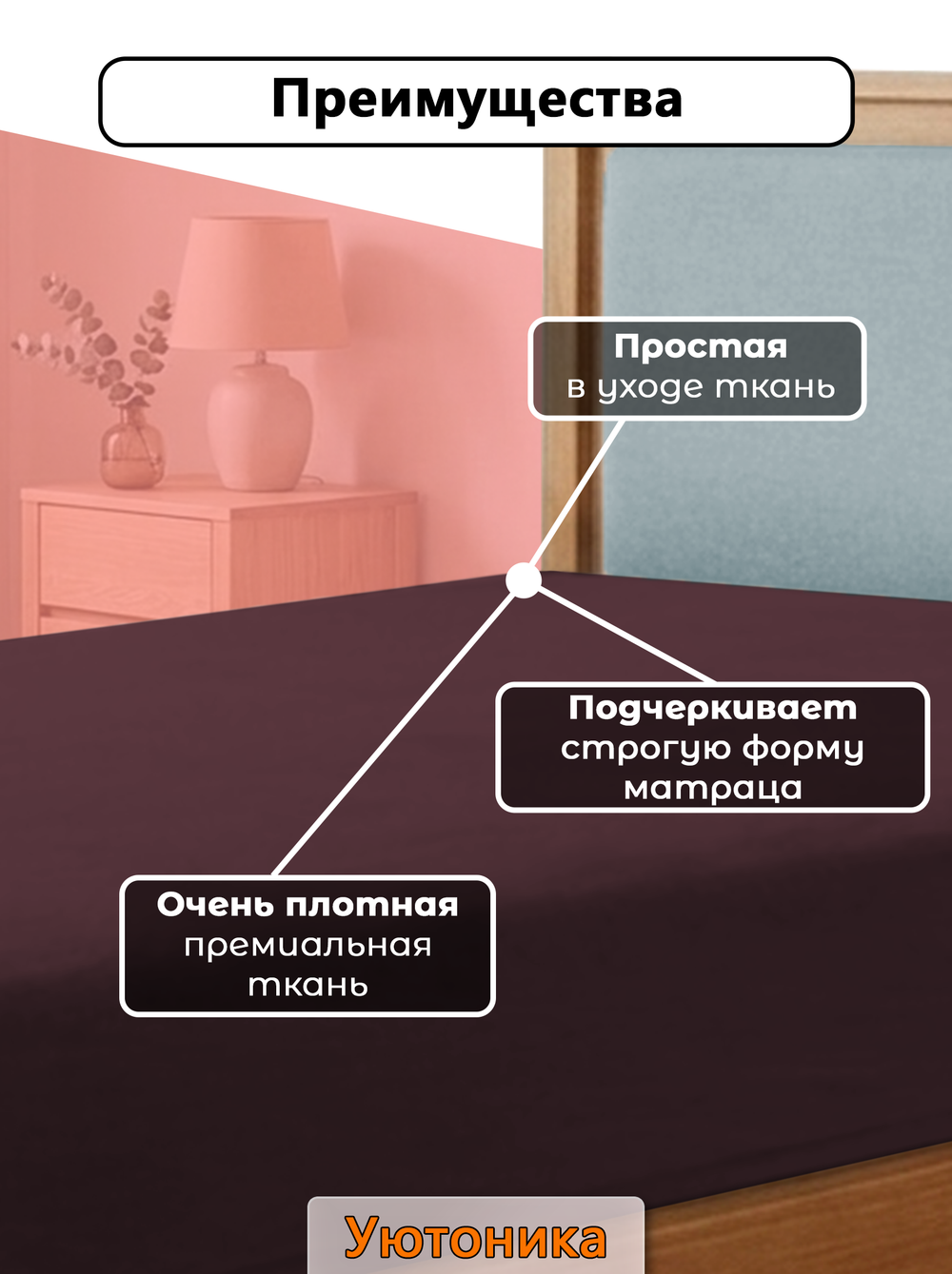 Чехол на матрас 180х65х20 на резинках