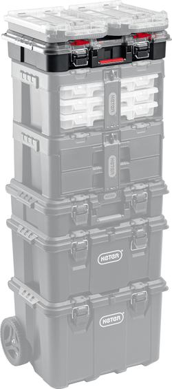 KETER STACKNROLL, 525 х 345 х 147 мм, (21″), пластиковый ящик-органайзер с 10 регулируемыми ячейками (38399)
