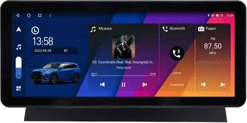 Магнитола для Toyota Raize 2019-2023+, Daihatsu Rocky - Canbox H-Line 1780 монитор 12.3" QLED в стиле Audi на Android 10, Быстрая, ТОП-процессор, CarPlay, 4G SIM-слот