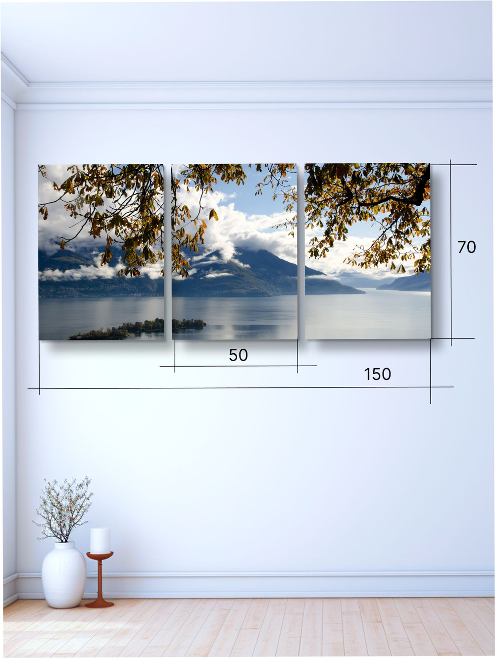 Картина Остров отражений модульная 50x70см 3шт.
