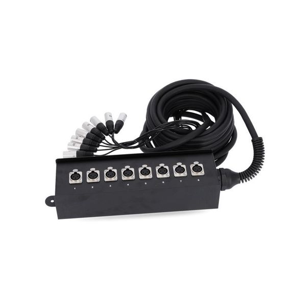 Adam Hall K 8 C 10 - мультикор со стейдж-боксом, 8 x XLR возврат, 8 x 0.314 мм2, 10 м