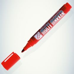 002674 Crown Маркер перманентный MULTI MARKER, КРАСНЫЙ пулевидный 3мм (CPM-800) | Crown