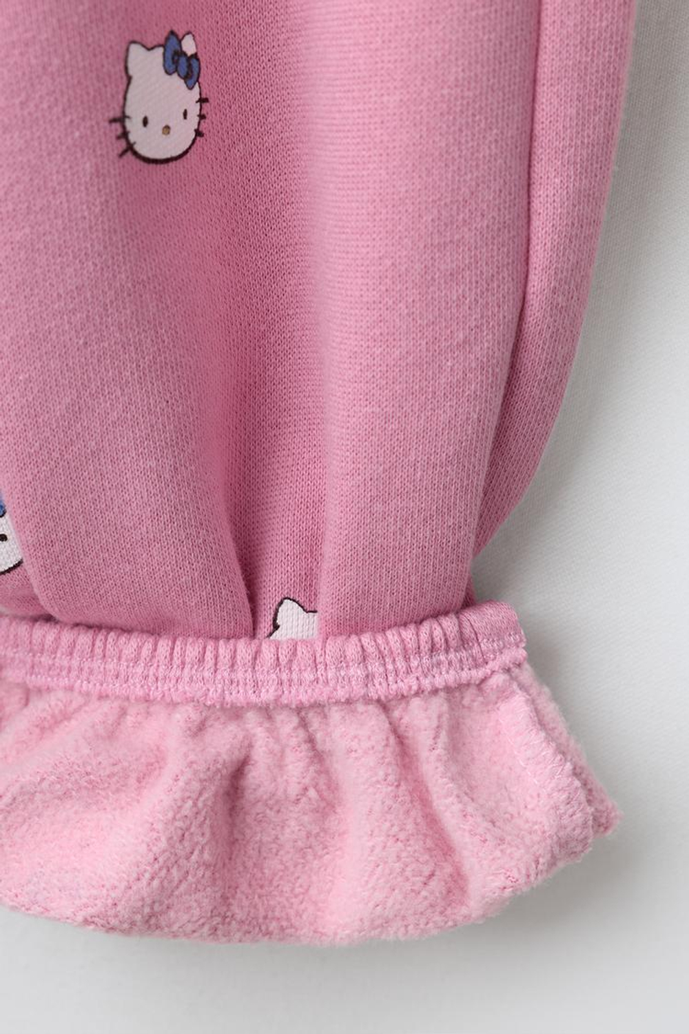 ZARA ТРИКОТАЖНЫЕ БРЮКИ-БАЛУНЫ HELLO KITTY ©, ЛИНЯЛЫЙ РОЗОВЫЙ