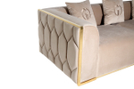 Диван Garda Decor Берн (Bern) трехместный, велюр бежевый 233*96*69 см
