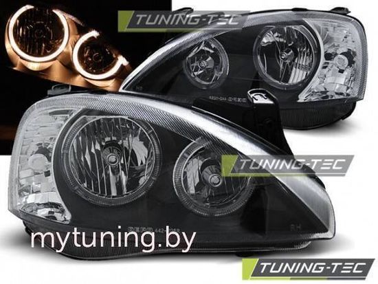 Передние фары Opel Corsa C angel eyes black