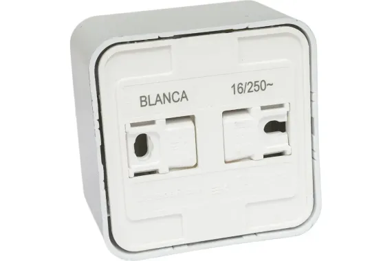 Розетка Systeme Electric BLANCA с заземлением накладная алюминий 30876