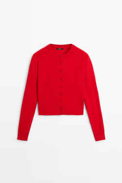 Massimo Dutti Кардиган с пуговицами, красный