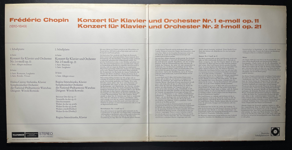 Шопен - Концерты для фортепиано №1 и №2 2LP (Германия 1970г.)