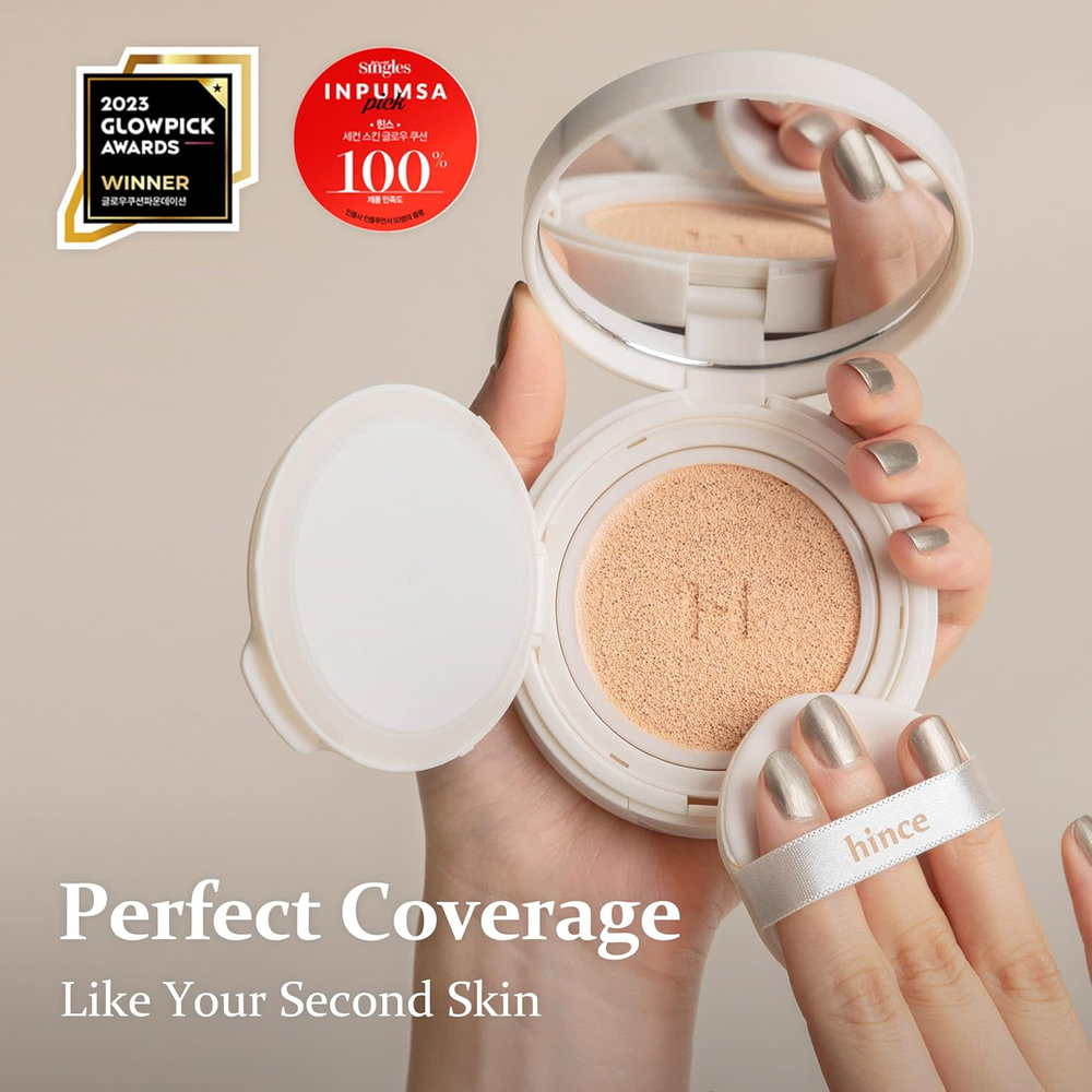 Hince, Second Skin Glow, кушон, оттенок 15 розовый, 12 г (0,42 унции)