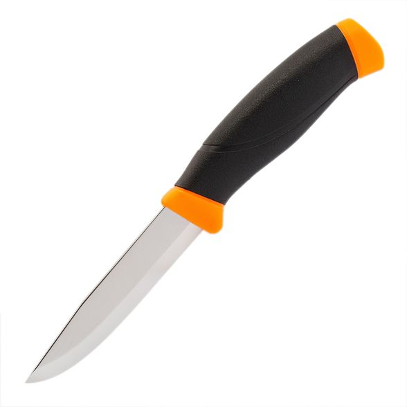 Цена наНож с фиксированным лезвием Morakniv Companion Orange, сталь Sandvik 12C27, рукоять резина/пластик, оранжевый