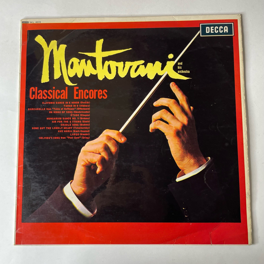 Винтажная виниловая пластинка LP Mantovani And His Orchestra Оркестр Мантовани, Classical Encores (Англия 1965)