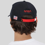 Бейсболка Alpha Industries Nasa Worm Logo Cap Black (Черная)