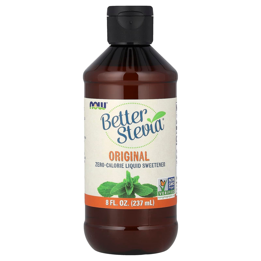 NOW Foods, Better Stevia, жидкий бескалорийный подсластитель, оригинальный, 8 жидких унций (237 мл)