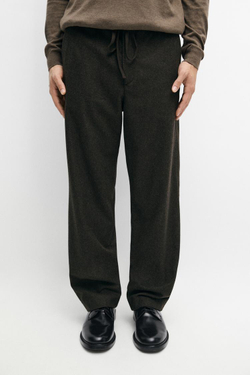 Massimo Dutti Брюки из смесовой шерстяной фланели, коричневый
