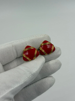 Серьги с красной эмалью Napier