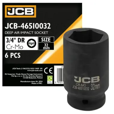 Головка ударная глубокая 3/4'', 32мм (6гр.) JCB JCB-46510032