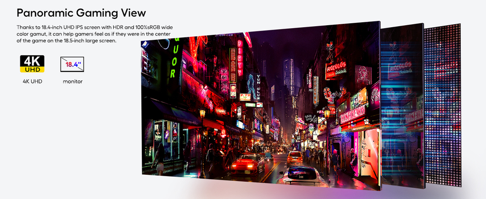 18.4" Портативный монитор с магнитным чехлом UXbox T118 4К IPS 3840х2160, 60 Гц