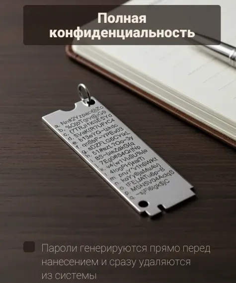 Брелок Passwords Storage - из серебра 925 пробы