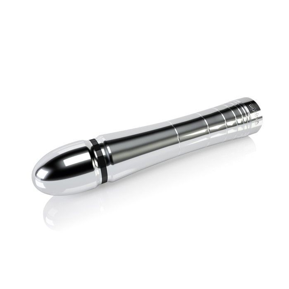 Фаллоимитатор для электростимуляции Glossy Glen Dildo - 14 см. (Цвет: серебристый)