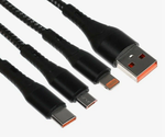 Шнур USB 3в1 Lighting, microUSB, Type-C, 1,0м 2.4А магнитный NEW GALAXY 788035