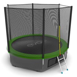 EVO JUMP External 10ft (Green) + Lower net. Батут с внешней сеткой и лестницей, диаметр 10ft (зеленый) + нижняя сеть