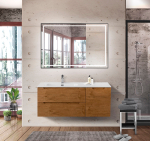 Подвесная тумба с раковиной BelBagno ETNA 120 Rovere Nature левая, ETNA-1200-2C-1A-SO-RN-L + BB1200ETL-L