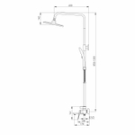 Душевая система 35к MIXLINE МЛ41-06(ML41-06)"Кристалл"излив лейка 3 поз.+лейка"Троп. душ"БЕЛЫЙ/ХРОМ