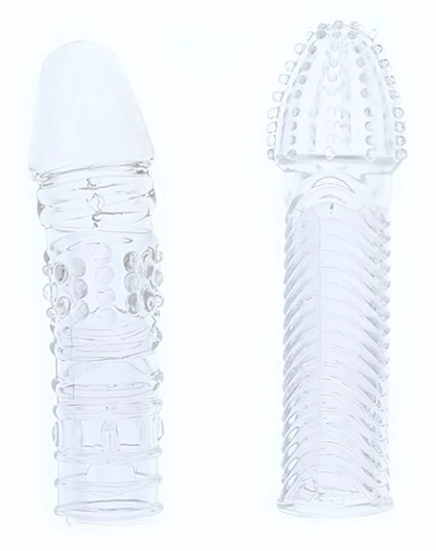 Комплект из 2 прозрачных насадок на пенис PENIS EXTENDER PACK (Цвет: прозрачный)