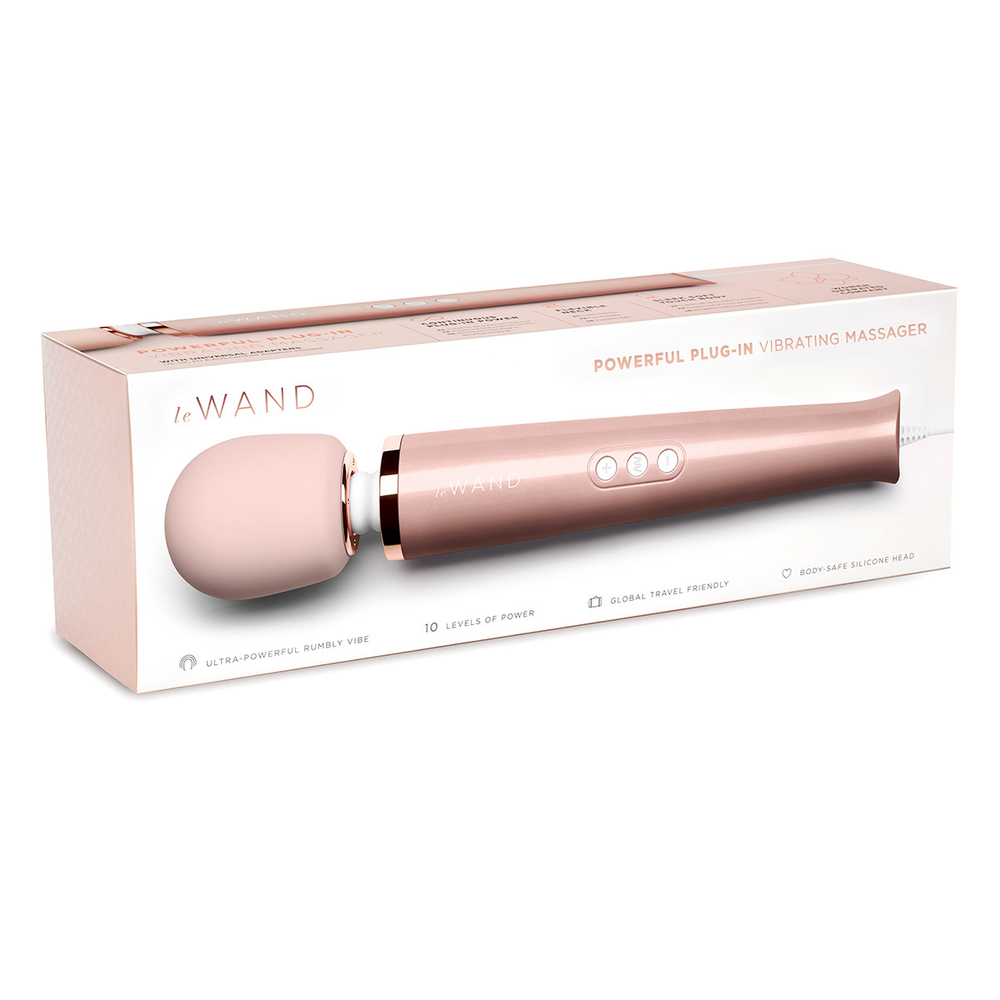 le WAND Rose Gold - Проводной вибромассажер розовое золото с 10-ю скоростями