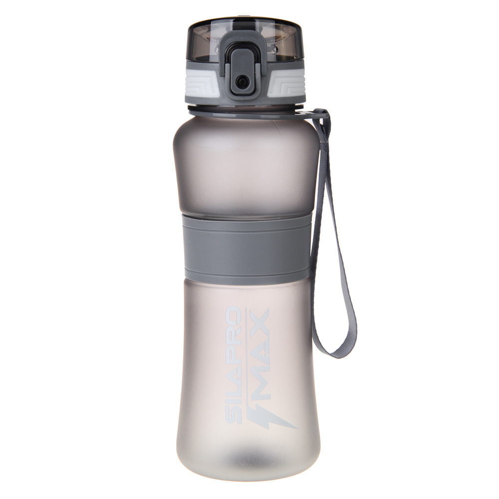 SILAPRO MAX Бутылка спортивная с замком, ULTIMATE GREY, 600мл, РС, силикон