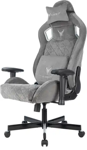 Кресло игровое Knight Outrider LTD серый Light-19 с подголов. крестов. металл