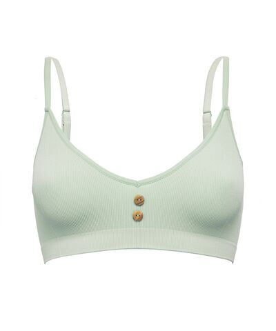 Эко-бюстгальтер в мелкий рубчик Eco-wear (Размер: S-M) (Цвет: мятный)