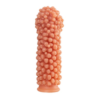 Телесная насадка 16,5см с мягкими пузырьками Kokos Penis Sleeve 001 L Size