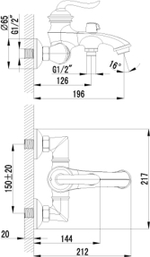 Смеситель Lemark LM4712G для ванны