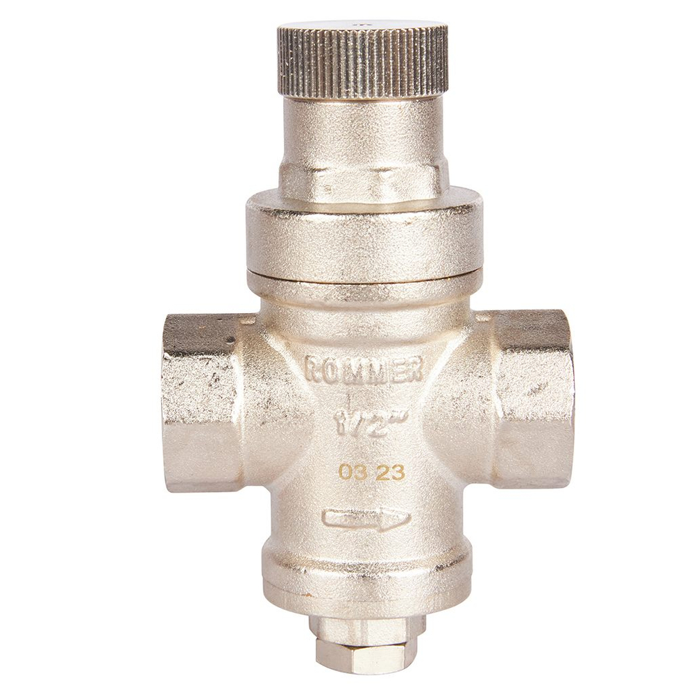 Регулятор давления поршневой ROMMER - 1/2" (ВР/ВР, PN16, Tmax 100°C, настройка 1-6 бар)