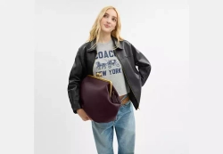 COACH Сумка Kisslock Frame, черная смородина