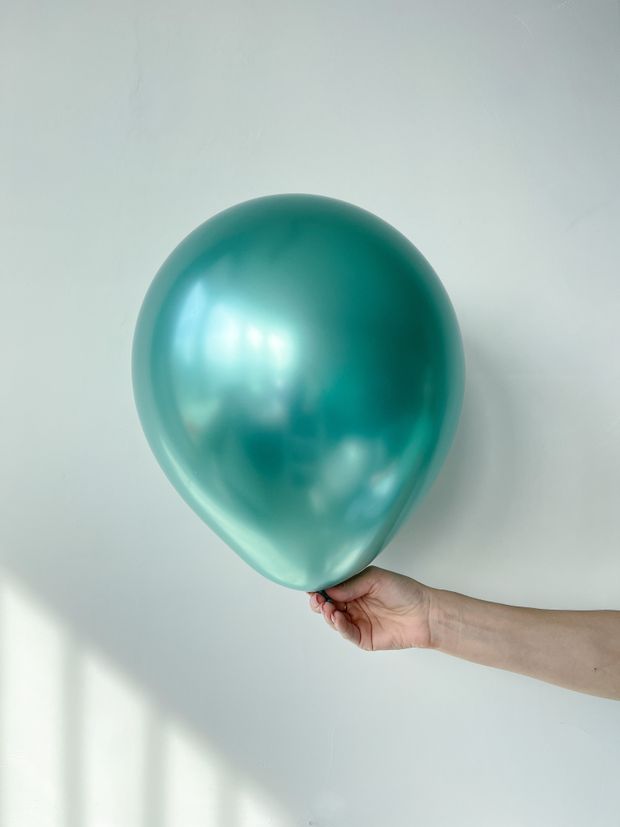 Q Шар хром12" / 30 см бирюза Green (БГ-17)