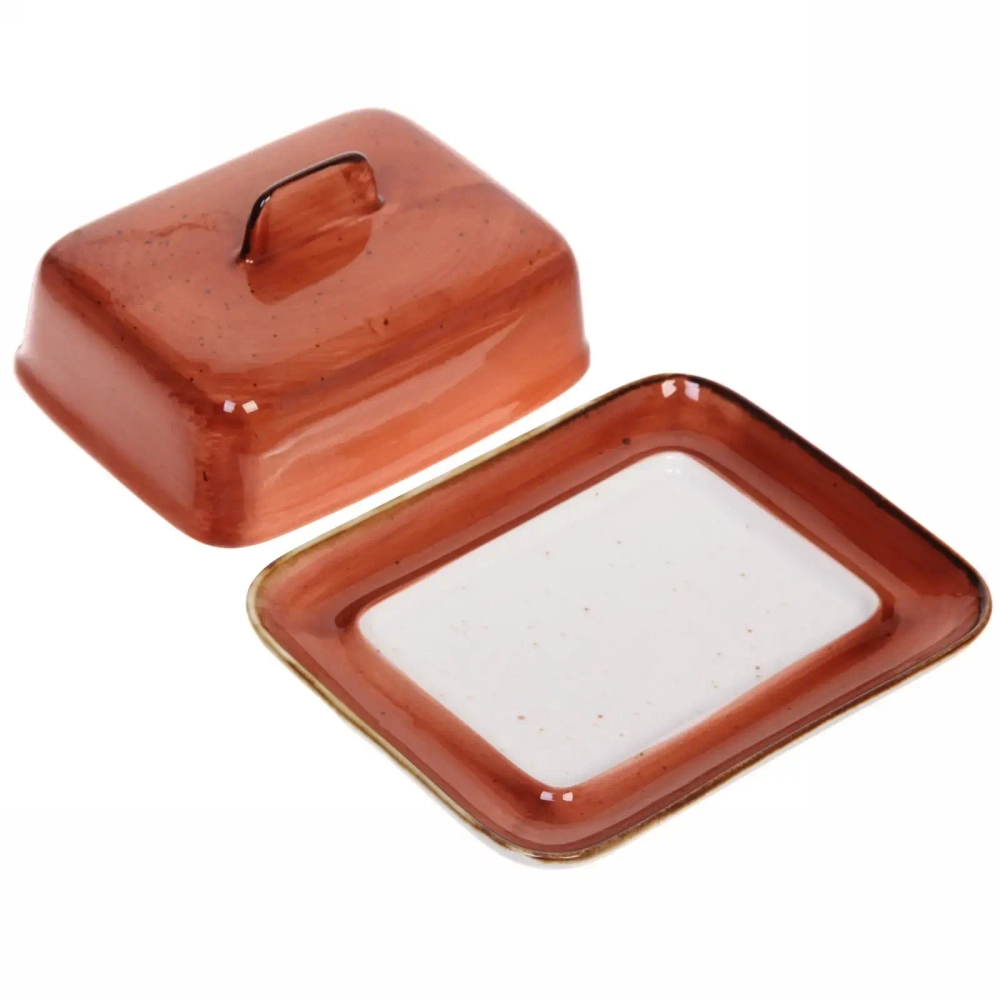 Масленка керамическая «Corsica orange» 16,5*13*7,8см