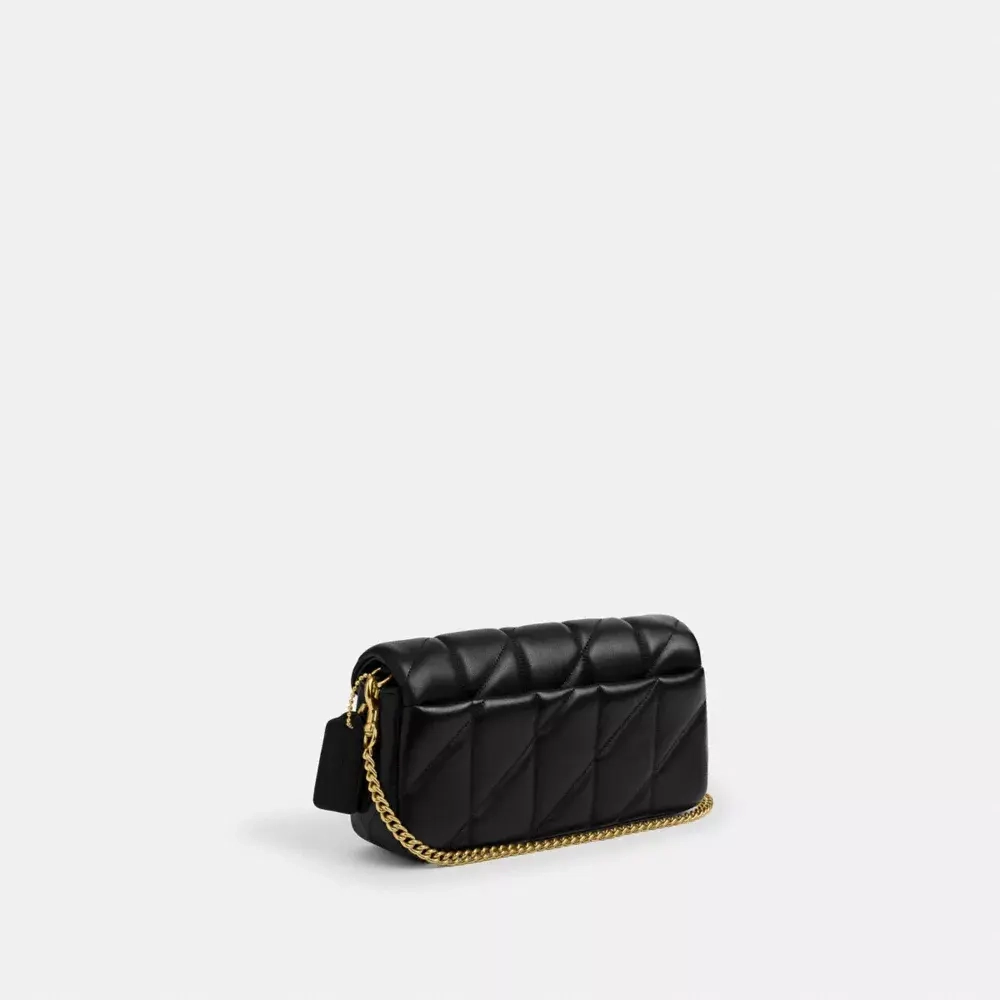 COACH СУМКА ЧЕРЕЗ ПЛЕЧО TABBY 19 С ЦЕПОЧКОЙ И СТЕЖКОЙ, ЧЕРНЫЙ